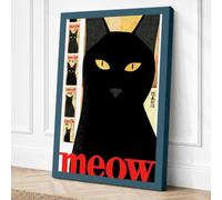 Meow Canvas Wall Art Print 36x24 Inch