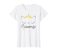 Meow Cat Purrincess Cute Cat Gift Value Graphic T-Shirt, Women, White, L