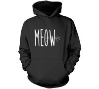 Meow Cat Whiskers Unisex Hoodie - Black Large