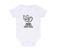 Meow Chicka Maw Maw Parody Baby Grow Vest, 0-3 Months, White