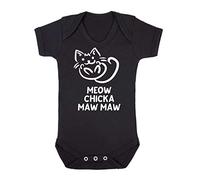 Meow Chicka Maw Maw Parody Baby Grow Vest, 3-6 Months, Black