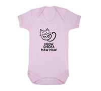 Meow Chicka Maw Maw Parody Baby Grow Vest, 6-12 Months, Pastel Pink