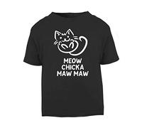 Meow Chicka Maw Maw Parody Short Sleeve Cotton Toddler t Shirt, 1-2 Years, Black
