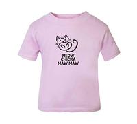 Meow Chicka Maw Maw Parody Short Sleeve Cotton Toddler t Shirt, 1-2 Years, Pastel Pink