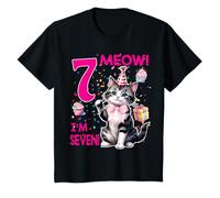 MEOW! I am 7 cat theme birthday outift for 7 year old girls T-Shirt