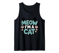 Meow I’m A Cat Funny Cat Lover Design with Paw Prints Tank Top
