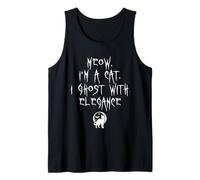 Meow Im A Cat I Ghost with Elegance Halloween Kitten Lover Tank Top