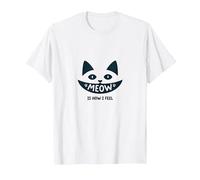 Meow is How I Feel - Cute Cat Face Design for Cat Lovers T-Shirt, Men, White, M