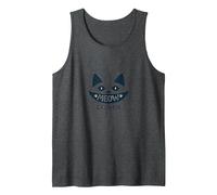 Meow is How I Feel - Cute Cat Face Design for Cat Lovers Tank Top, Men, Dark Heather Grey, XL