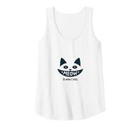 Meow is How I Feel - Cute Cat Face Design for Cat Lovers Tank Top, Women, White, L