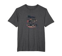 Meow is My Love Language Cat Lover Gift T-Shirt, Men's Big and Tall, Dark Heather Grey, 4X Tall