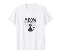 Meow is My Mantra Cat Lover Paw T-Shirt, Men, White, XXL