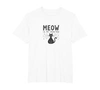 Meow is My Mantra Cat Lover Paw T-Shirt, Men's Big and Tall, White, 6X Tall