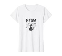 Meow is My Mantra Cat Lover Paw T-Shirt, Women, White, XS
