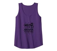 Meow is The Answer to Everything Cat Lover Tank Top, Women, Purple, S