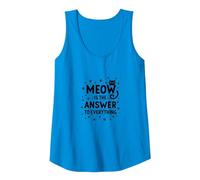 Meow is The Answer to Everything Cat Lover Tank Top, Women, Sapphire, S