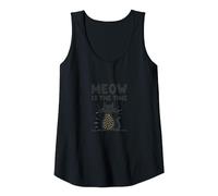 Meow is The Time Cat Lover Whimsical Pet Humor Tank Top, Women, Black, XL