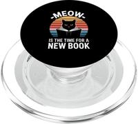 Meow Is The Time For A New Book Cat PopSockets PopGrip for MagSafe