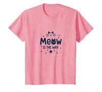 Meow is The Way: Cute Cat Lover Quote T-Shirt, Kids, Pink, 3 Years