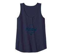 Meow is The Way: Cute Cat Lover Quote Tank Top, Women, Navy, M