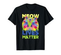 Meow Lives Matter | Colorful Cat Head | Kitten Owner T-Shirt