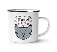 Meow Luna Cat Retro Enamel Mug Cup