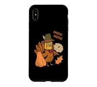 Meow Meow Funny Thanksgiving Day Turkey Cat Lover Kitten Case for iPhone XS Max