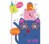 Meow Meow to You Meow-Tastic Sing-Along! Hand-Finished Birthday Greeting Card HCB008
