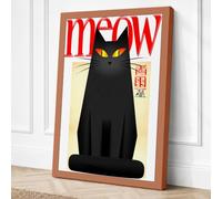 Meow Minimalist Canvas Wall Art Print 30x20 Inch