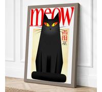 Meow Minimalist Canvas Wall Art Print 30x20 Inch