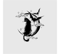 Meow Moon Night Plant Ink Waterproof Semi Permanent And Durable 2-Week Temporary Tattoo Stickers, Small Pattern Clavicle, Arm