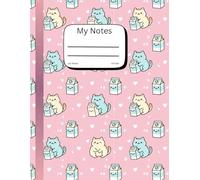 Meow My Notes - Cute Cat Themed Notebook: Kawaii Cat Pattern Notebook for Daily Writing, Journaling, and Study Notes (120 page)