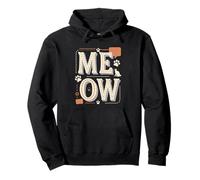 Meow Period Minimalist Cat Quote Pullover Hoodie
