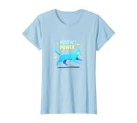 Meow Power: Cosmic Cat Adventure Graphic T-Shirt, Women, Baby Blue, XS