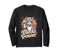 Meow Power Cute Retro Cat Fun Feminism Long Sleeve T-Shirt