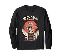 Meow-Sashi The Last Kitty Samurai Cat Japan Style Long Sleeve T-Shirt