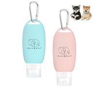 Meow&Woof Food Tube for Filling Dog - Set of 2 Dog Liver Sausage Tube 90 ml with Carabiner - Leak-Proof, Easy to Fill - Accessories for Dog Training as a Reward (1 Green 1 Pink)