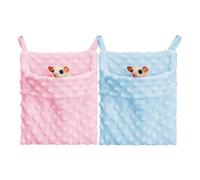 Meow&Woof Sugar Glider Bonding Pouch Carrier Bag Sling with Adjustable Strap for Gliders Ferret Rat Hedgehog Hamster Small Pets -sleepbag2pack- Pink&Blue