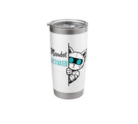 Meowbot Activated Robot Cat Kitten Cyborg Anime Torn Fabric Stainless Steel Insulated Tumbler