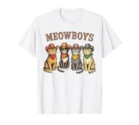 Meowboys Funny Cowboy Cats Vintage Western Humor Cat Lovers T-Shirt
