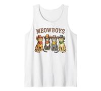 Meowboys Funny Cowboy Cats Vintage Western Humor Cat Lovers Tank Top