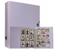 MEOWCAFE K-Keep A4 Plus Binder, 1.5 inch, Compact Kpop Photocard Binder with 30 Double Sided A4 Slim 9 Pocket Page and 2 Backboards, Comprehensive Beginner Binder (Purple)