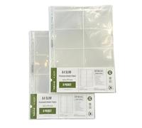 Meowcafe K-KEEP A4 Slim 8 Pocket Premium Side Loading Kpop Photocard Binder Pages, 63x93mm Pocket Size, 11 Holes, 100 Micron, 50 Pages Set, Perfect for OT8 Stray Kids, Ateez