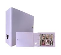 MEOWCAFE K-Keep A5 Extra Wide 2 INCH Binder, Large Capacity Kpop Photocard Binder with 2 Backboards and 25 Single Sided A5 Extra Wide 6 Pocket Pages (Minimal Purple)