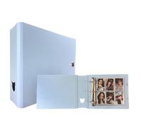 MEOWCAFE K-Keep A5 Extra Wide 2 INCH Binder, Large Capacity Kpop Photocard Binder with 2 Backboards and 25 Single Sided A5 Extra Wide 6 Pocket Pages (ICY Blue)