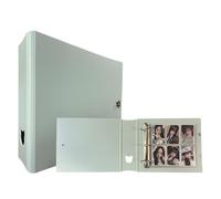 MEOWCAFE K-Keep A5 Extra Wide 2-Inch Ring Binder, Large Capacity Kpop Photo Card Binder with 2 Back Pockets and 25 Extra Wide A5 Single-Sided Pages with 6 Pockets (Icy Green)