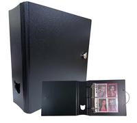 MEOWCAFE K-Keep A5 Wide 2 INCH Binder, Large Capacity Kpop Photocard Binder with 2 Backboards and 25 Single Sided A5 Slim Pages (Minimal Black)