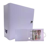 MEOWCAFE K-Keep A5 Wide 2 INCH Binder, Large Capacity Kpop Photocard Binder with 2 Backboards and 25 Single Sided A5 Slim Pages (Minimal Purple)