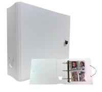 MEOWCAFE K-Keep A5 Wide 2 INCH Binder, Large Capacity Kpop Photocard Binder with 2 Backboards and 25 Single Sided A5 Slim Pages (Minimal White)