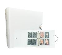 MEOWCAFE K-Keep A5 Wide Binder, 1.5 Inch, Compact Kpop Photocard With 25 A5 Slim 4 Pocket Page and 2 Backboards, Comprehensive Beginner (Minimal White)